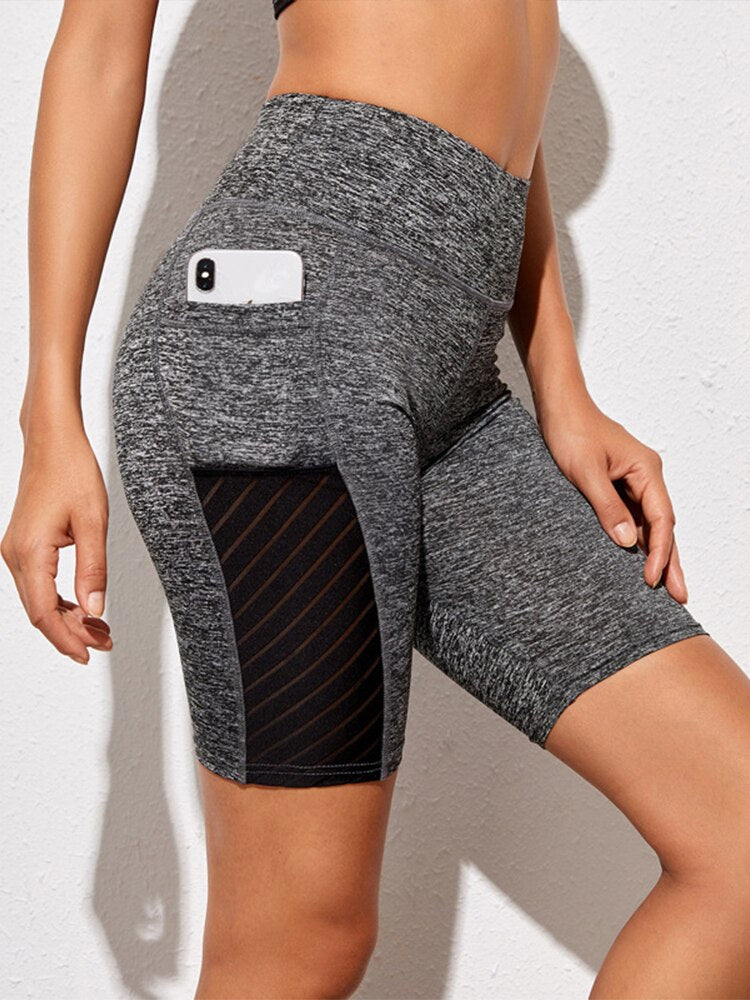 Women's Casual Fitness Leggings Seamless Mesh Sports Fitness Leggings Fashion High Waist Women Leggings Women Yoga Running Pants