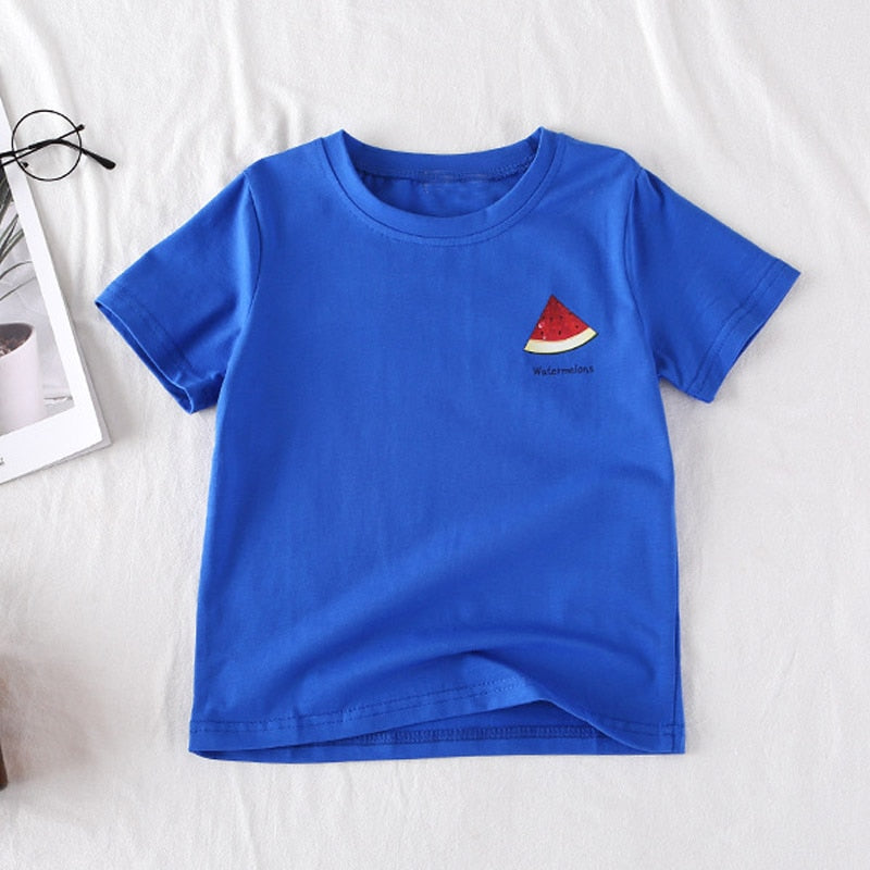 Menoea 2 7Y Baby Girl T-Shirt New Summer Cute Fruit Pattern Tops Girls Boys Tees Children Clothing 100% Cotton Outfit Clothes