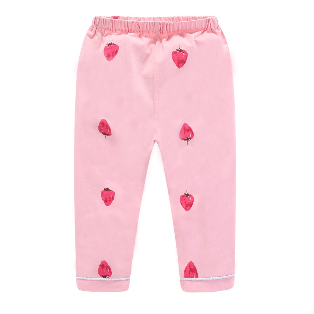 Mudkingdom Strawberry Girls Pajamas Set with Collar Soft Cotton Girl Jammies Pajama Outfit Long Sleeve and Pants Sleepwear Suit