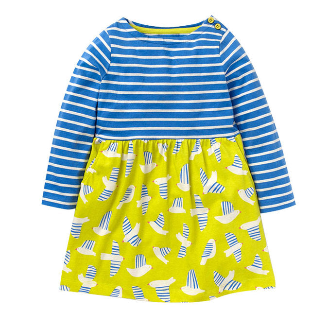 Menoea 2020 Girl Clothing Dress New Style Children Spring Dress Long-Sleeve Pattern Printed Clothes Dress For 2-7Y Baby Dress