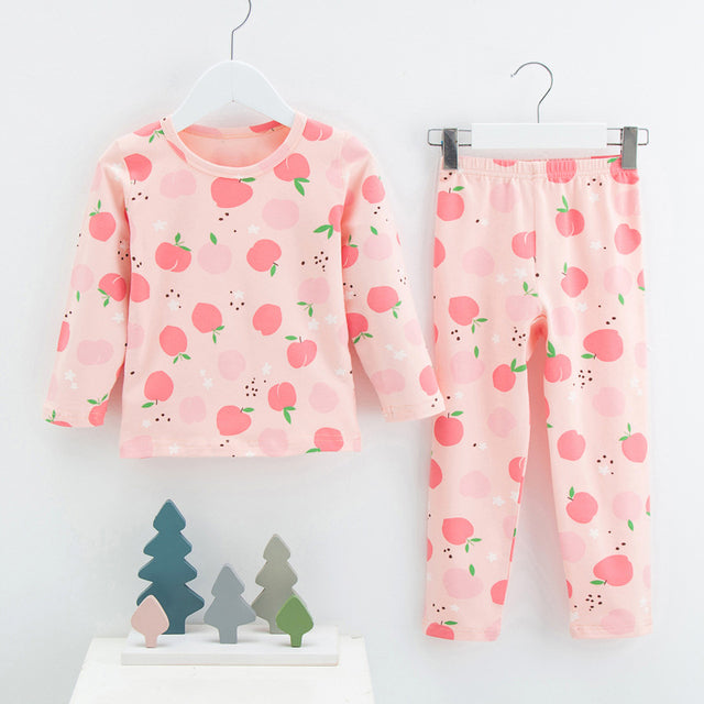 Menoea 2021 Spring Winter Children Cartoon Really Cotton Lining Underwear Set Children's Warm Home Pajamas Suits New Arrivals