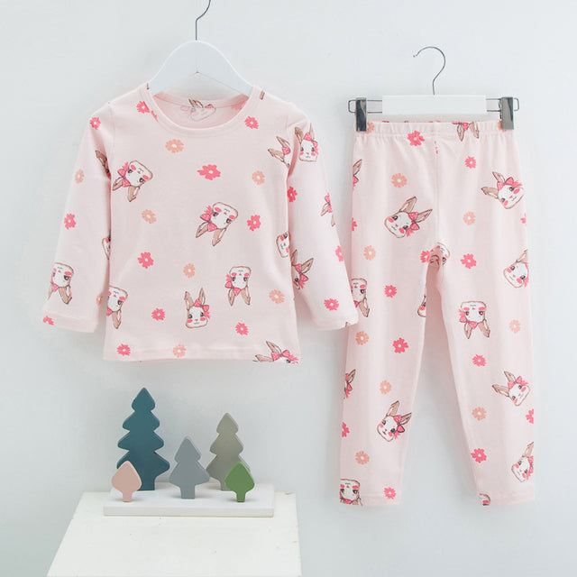 Menoea 2021 Spring Winter Children Cartoon Really Cotton Lining Underwear Set Children's Warm Home Pajamas Suits New Arrivals