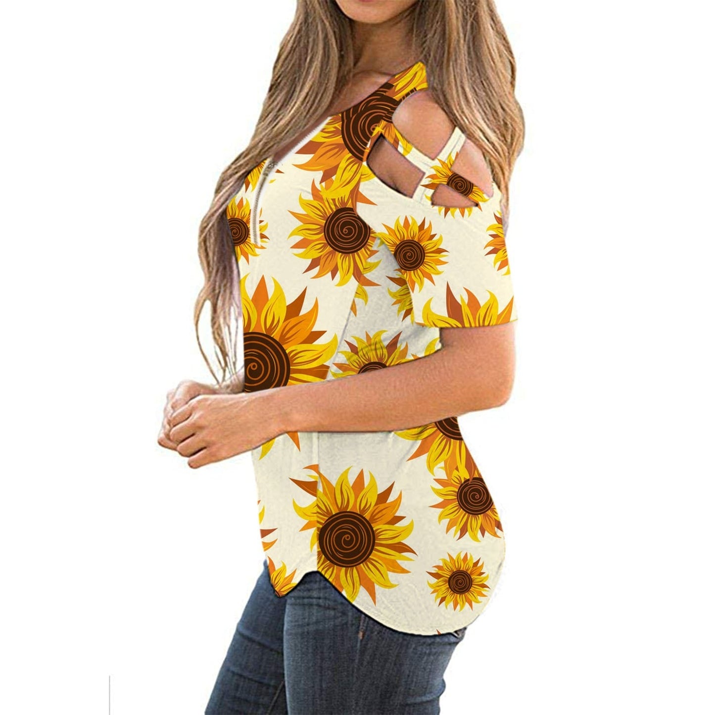 Women's Blouses Short Sleeve Hollow Out Cold  Summer Shoulder Tops Solid Elegant Deep V Neck Sexy Shirts рубашка женская