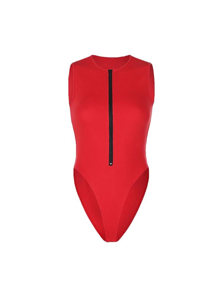 Zipper Bodysuit Sexy Bodysuit Women's Fashion Bodycon Body Basic Top Sleeveless Summer Bodysuit Jumpsuit One Piece Dropshipping