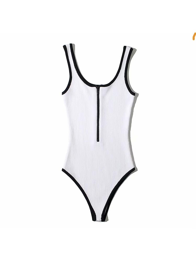 Zipper Bodysuit Sexy Bodysuit Women's Fashion Bodycon Body Basic Top Sleeveless Summer Bodysuit Jumpsuit One Piece Dropshipping