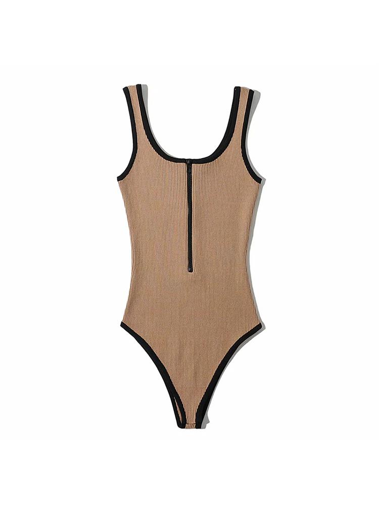 Zipper Bodysuit Sexy Bodysuit Women's Fashion Bodycon Body Basic Top Sleeveless Summer Bodysuit Jumpsuit One Piece Dropshipping