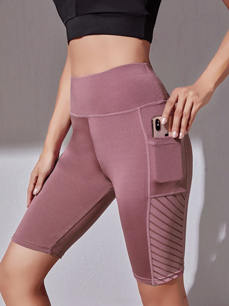 Women's Casual Fitness Leggings Seamless Mesh Sports Fitness Leggings Fashion High Waist Women Leggings Women Yoga Running Pants
