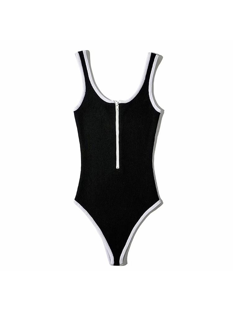 Zipper Bodysuit Sexy Bodysuit Women's Fashion Bodycon Body Basic Top Sleeveless Summer Bodysuit Jumpsuit One Piece Dropshipping