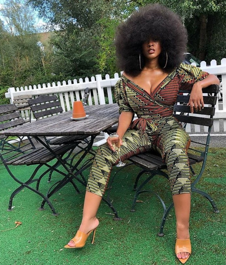 African Clothes Women Jumpsuit 2022 Fashion  Shoulder Off Ankara Style Trousers Africaine Jumpsuits Rompers Lady Lace Party Robe