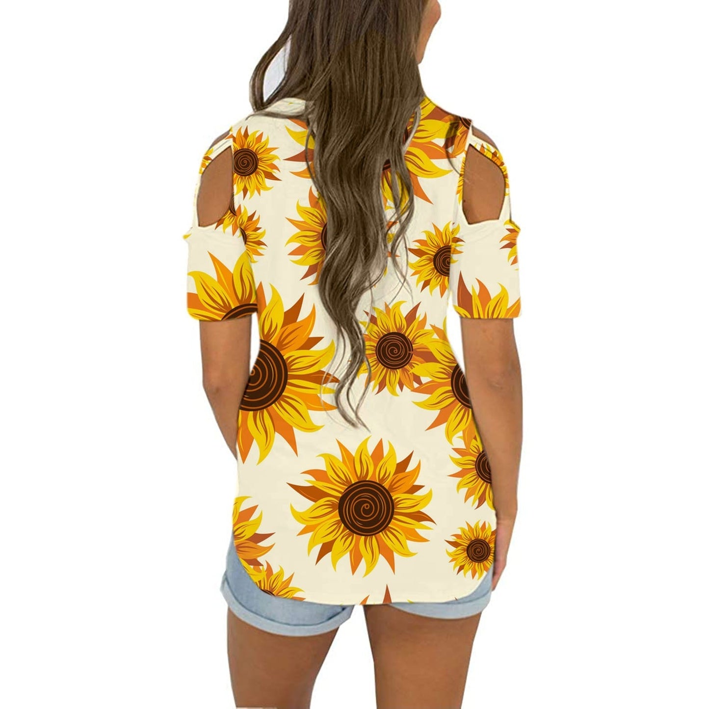 Women's Blouses Short Sleeve Hollow Out Cold  Summer Shoulder Tops Solid Elegant Deep V Neck Sexy Shirts рубашка женская