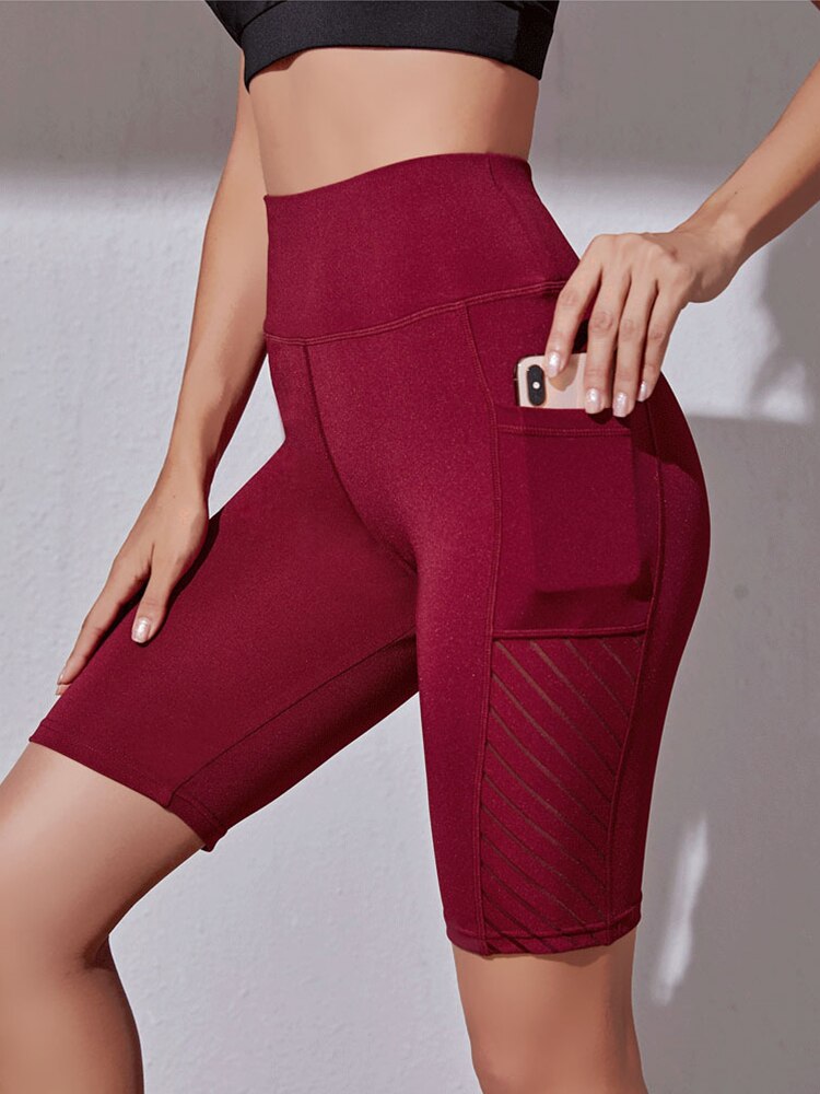 Women's Casual Fitness Leggings Seamless Mesh Sports Fitness Leggings Fashion High Waist Women Leggings Women Yoga Running Pants