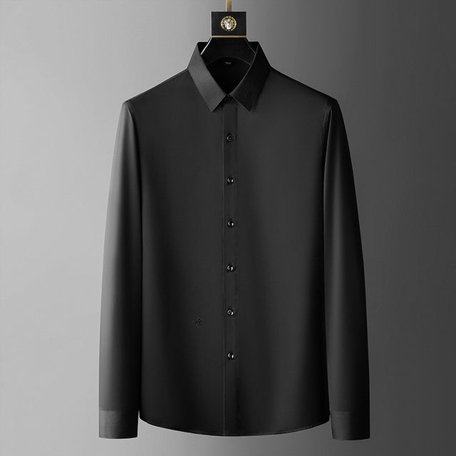Streetwear Blouse Luxury Solid Color Long Sleeve Men Shirt Camisa Social Masculina Business Casual Office Wedding Dress Shirts