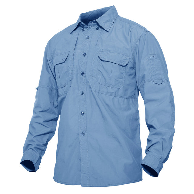 TACVASEN Men's Tactical Shirts Summer Lightweight Quick Drying Shirts Army Military Shirts Long Sleeve Outdoor Work Cargo Shirts
