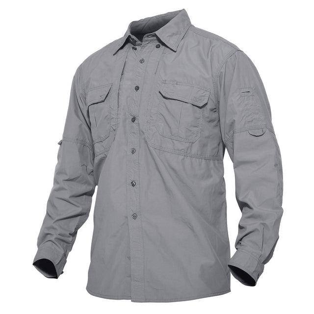 TACVASEN Men's Tactical Shirts Summer Lightweight Quick Drying Shirts Army Military Shirts Long Sleeve Outdoor Work Cargo Shirts