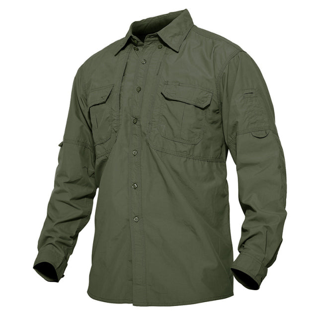 TACVASEN Men's Tactical Shirts Summer Lightweight Quick Drying Shirts Army Military Shirts Long Sleeve Outdoor Work Cargo Shirts