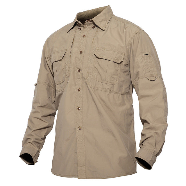 TACVASEN Men's Tactical Shirts Summer Lightweight Quick Drying Shirts Army Military Shirts Long Sleeve Outdoor Work Cargo Shirts