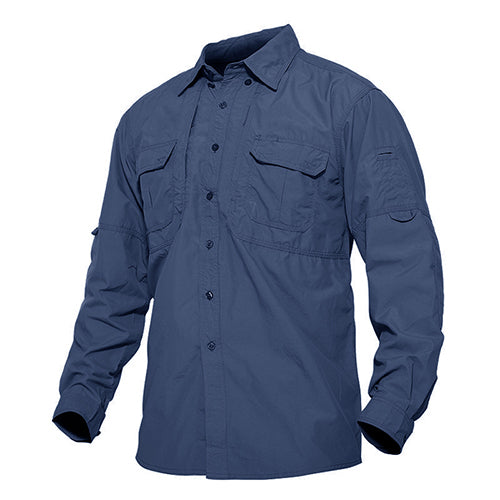TACVASEN Men's Tactical Shirts Summer Lightweight Quick Drying Shirts Army Military Shirts Long Sleeve Outdoor Work Cargo Shirts